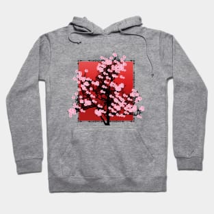 Cherry blossoms in red Hoodie